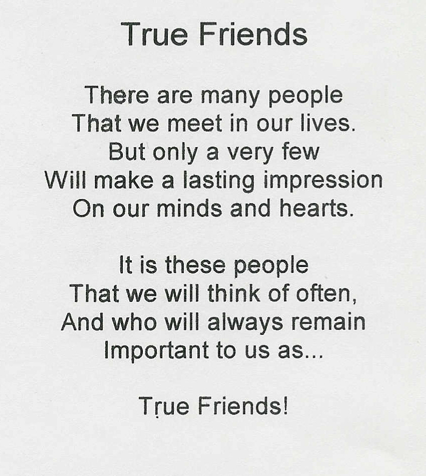 True Friendship Quotes And Poems. QuotesGram